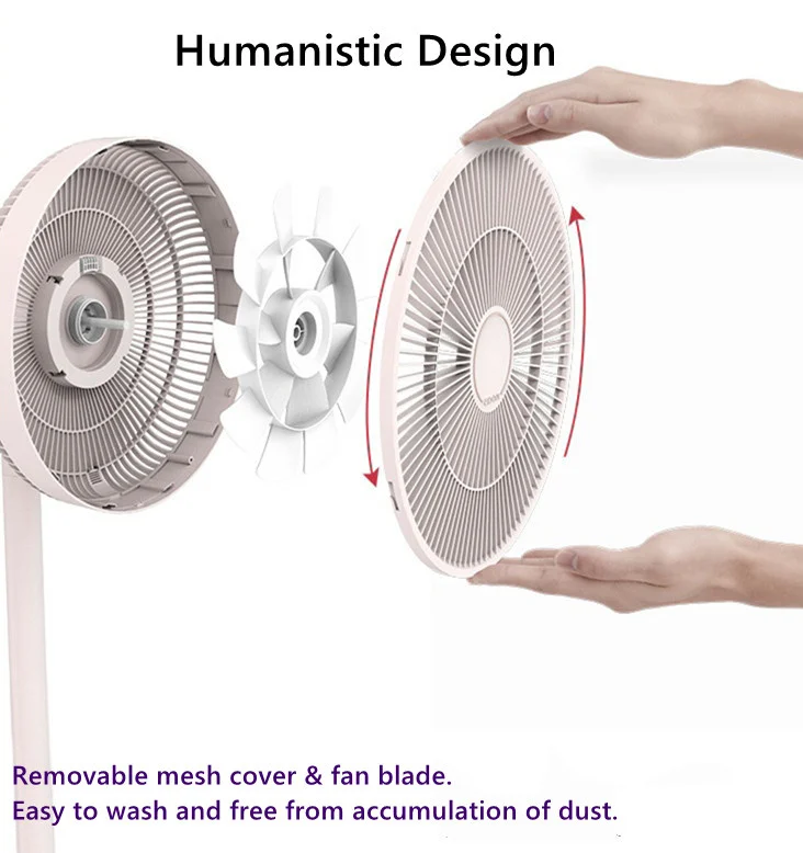 Cool Storage Battery Rechargeable Stand Fan Personal Pedestal Stand Fan 13 inch Portable Folding Stand Fan with Remote