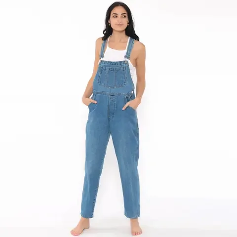 Modern cotton denim overall Design Active Wear Female Rompers Women Baggy Sleeveless Jumpsuit Linen Loose Fit Overalls Flowy