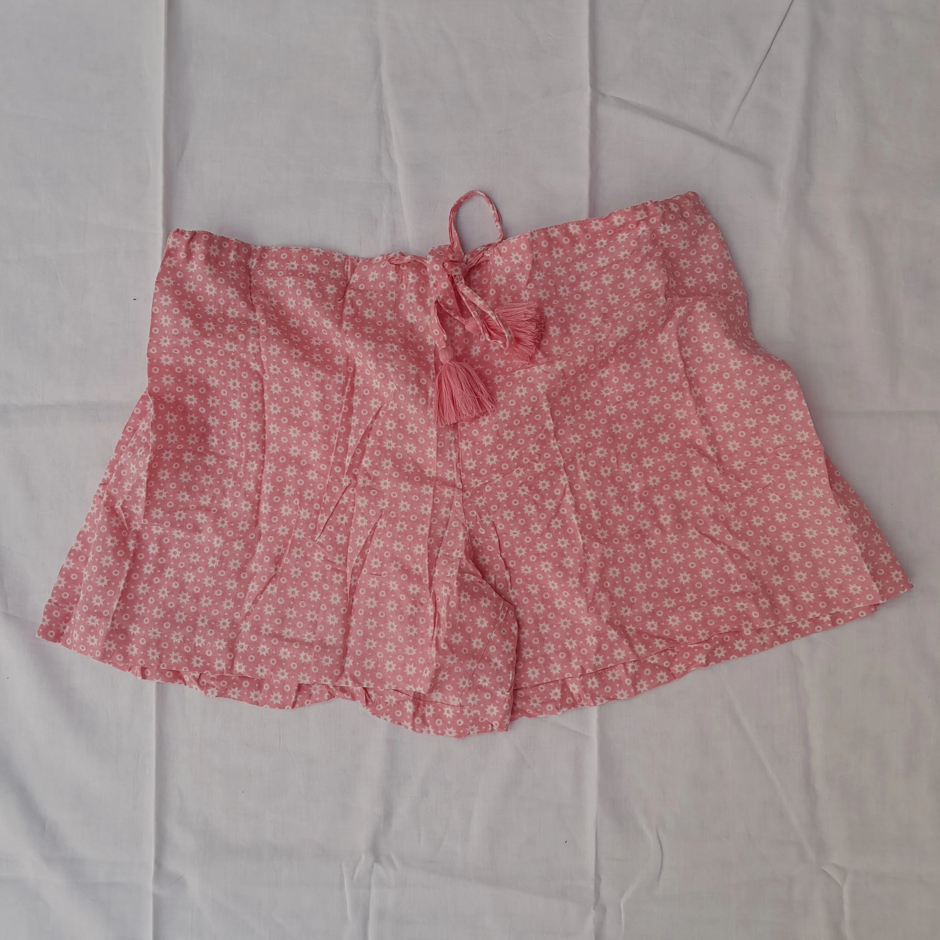 Beautiful Hand Block Printed Cotton Shorts Elastic Waist Summer/Autumn/Spring Beach Casual Street Wear Clothing Plus Size