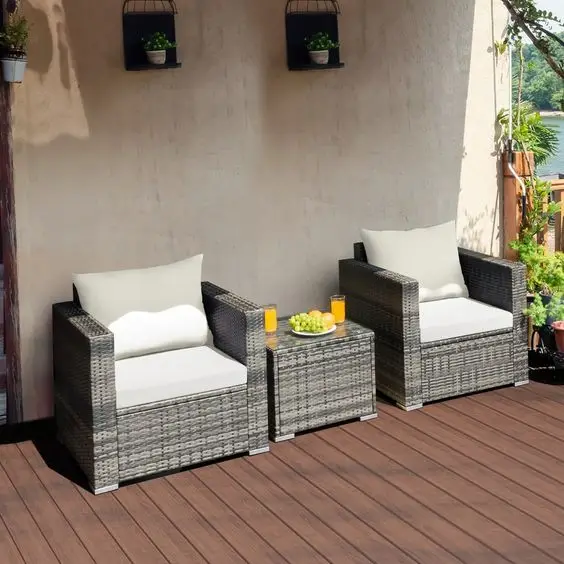 Poly Rattan Garden Furniture Rattan Set Coffee Shop Tables and Chairs