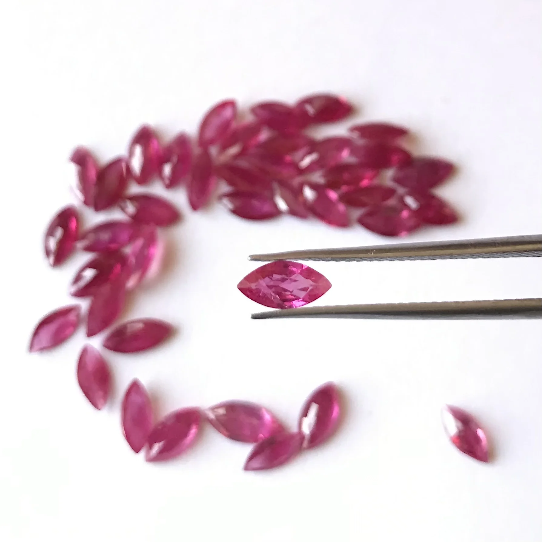 2x4mm Marquise Natural Pink Ruby Loose Faceted Mozambique Ruby Stone Jewelry Making Vivaaz Gems Wholesale IGI Heat Fine