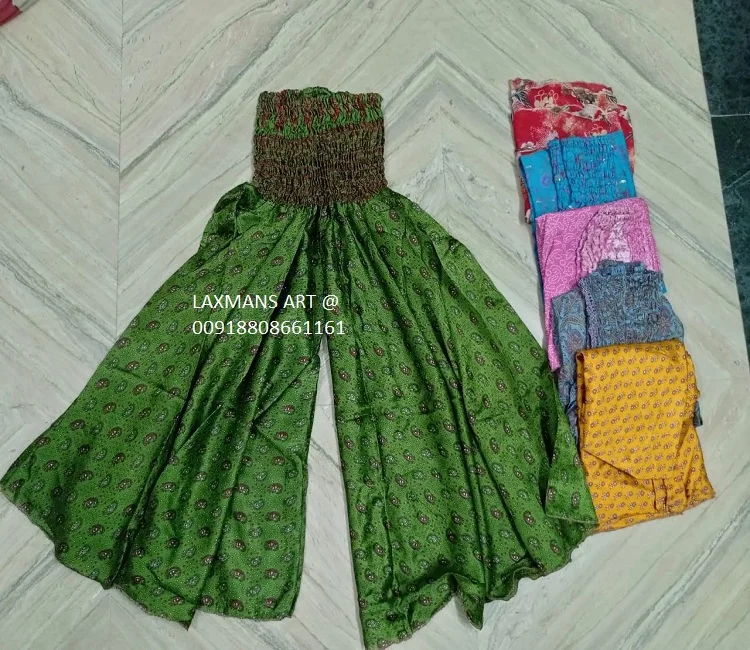 silk printed ladies plazzo pajamas saree pajamas saree plazzo pants from india saree vintage pajamas saree printed pajamas