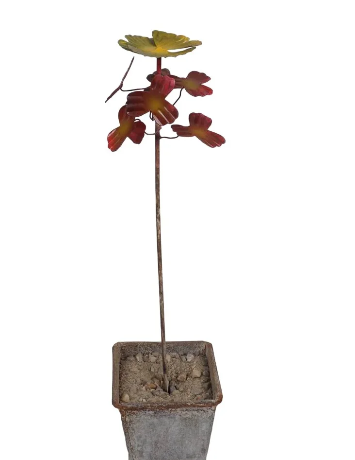 GARDEN  METAL FLOWER STAKES PLANT  SUPPORTS OUTDOOR LAWN ORNAMENT DECORATIONS METAL FLOWER SHAPE ART STICKS.