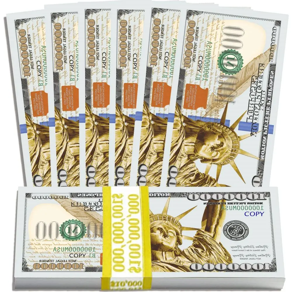 100 Million Bill Props Money 100 Novelty Million Dollar Sensations Printed Prop Money for Movies Game Party