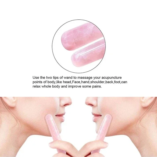 Latest Healing Reiki Crystal Rose Quartz Massage Wand Wholesale Natural Quartz Body Massage Crystal Wands For Meditation