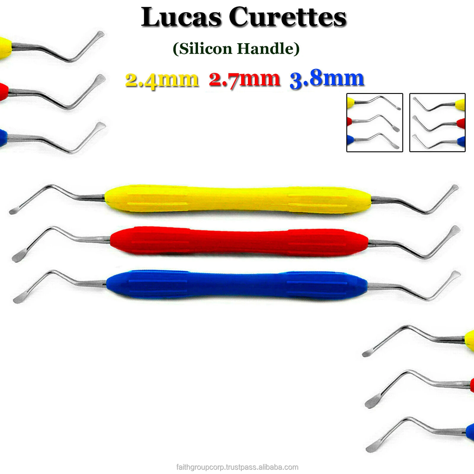 NEW Brand Surgical Lucas Bone Curettes Periodontal Cyst Removal Soft Tissue Curettage