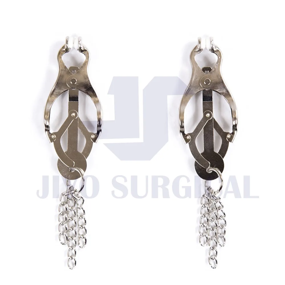 New Hot Sales Nipple Clamps With Chain Begme Woman BDSM SM Bondage Submissive Fetish Punish CE Approved