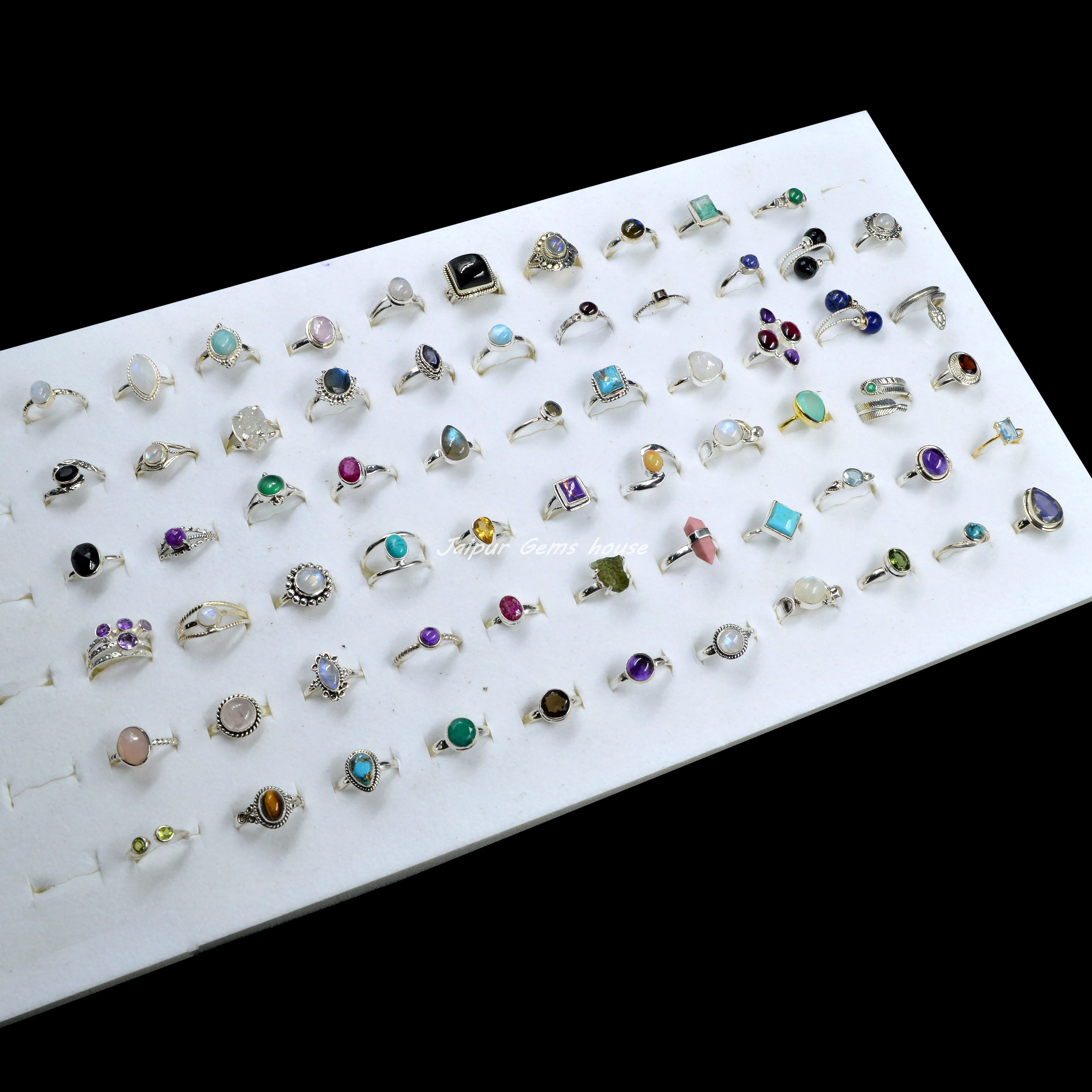 New Trending Multi Gemstones Rings Lot, 925 Sterling Silver Mix Shape Rings Lot, Bulk Hand Accessories Vintage Jewelry for Women