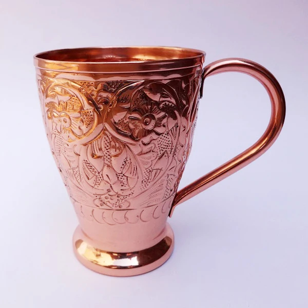 Pure Copper Latest Moscow Mule Mugs best Selling price Enjoy Beer Party Copper Mugs Set Exclusive Embossed Handicraft Product