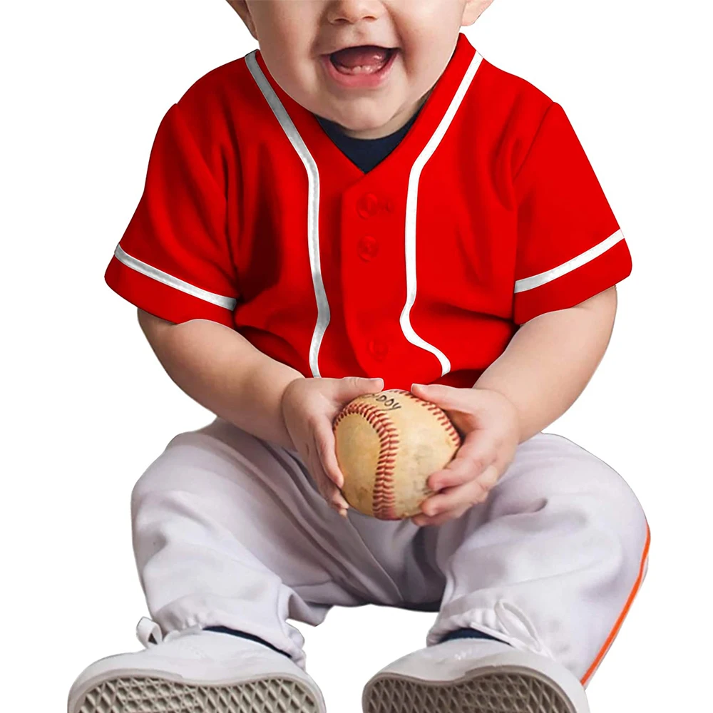 Baseball Boys and Toddler Embroidered Graphic Short Sleeve Sportswear T-Shirts Kids Baseball and Softball Jersey