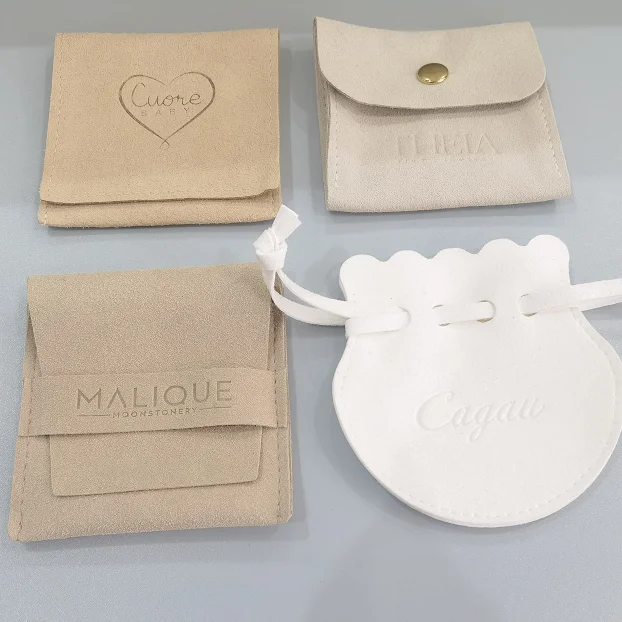 Custom Fiber Micro Velvet Jewelry packaging Pouch Jewelry bag