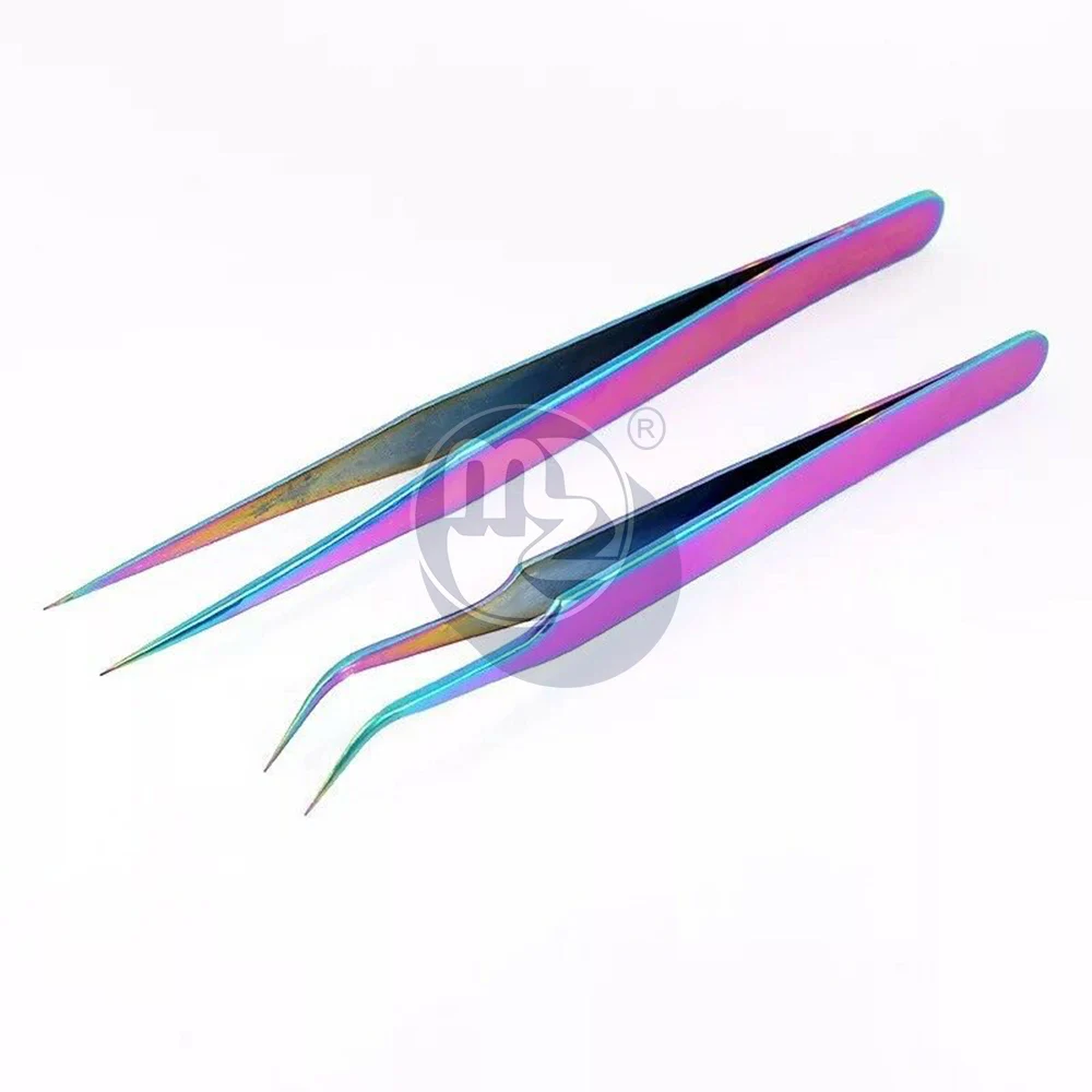 Individual Eyelash Tweezers Curved Straight Vetus Tweezer Stainless Steel Wholesale Private Label Custom