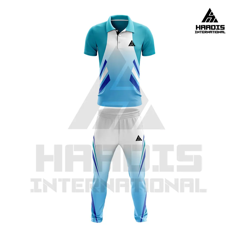 Men Polyester cricket uniforms Printing Logo design uniforms Sublimation Custom team cricket uniform sports wear suit for men