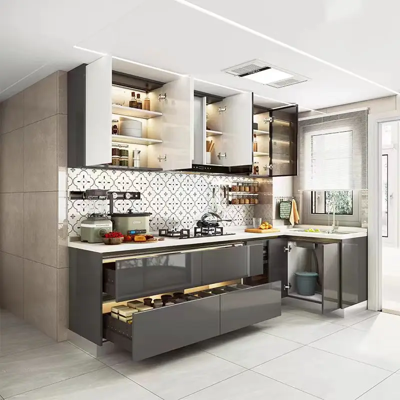 Kitchen Cabinet Cupboard Gloss Doors Marble White And Gold Farmhouse Shaker Kitchen Cabinets With Gold Top And White Collar