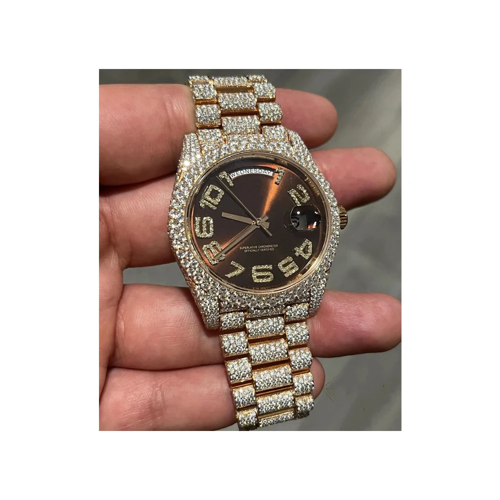 Buy VVS1 Moissanite Diamond Watch, 26 CT  Automatic Movement Watch For sell At Affordable Price