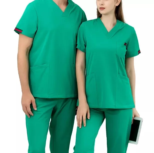 Customize Medical Nursing Jogger Scrubs Hospital Nursing Uniform Woman Top Scrub Suit