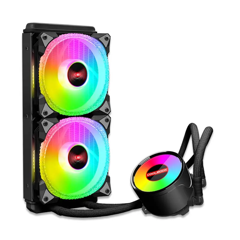 Игровой ПК COOLMOON MD240, Jargb sync Cpu, жидкостный кулер, корпус для компьютера, 240 мм, система охлаждения, водяное охлаждение, жидкий кулер для ПК