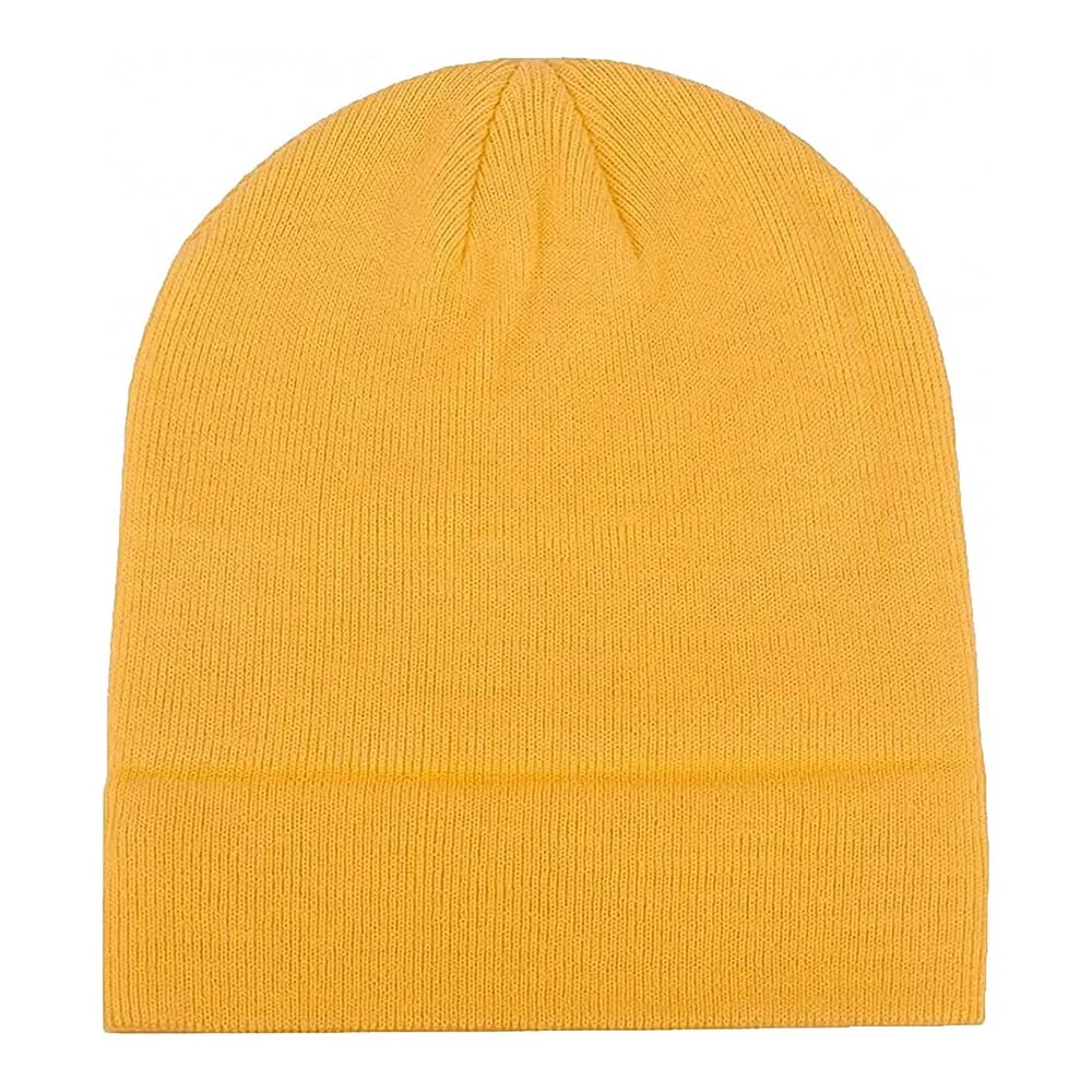 Plain Wool Beanie Hats in Yellow Customized Color Wholesale Price Street Winter Wear Warm Men Knitted Beanie Hat