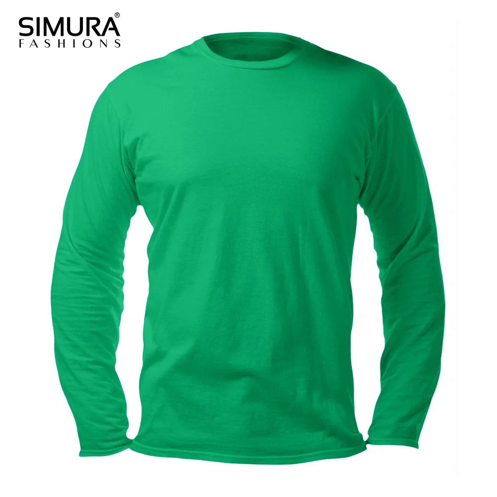 100% Cotton Round & V Neck New Design High Quality Blank Custom Fullsleeve Plus Size Men Wholesale price T-Shirt From Bangladesh