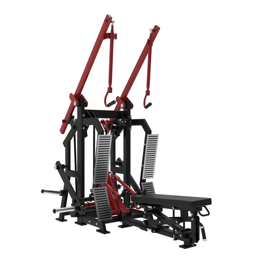 New Gym Equipment Plate Loaded Commercial Strength Training Lat Pulldown & Long Row Superset Machine For Training Back