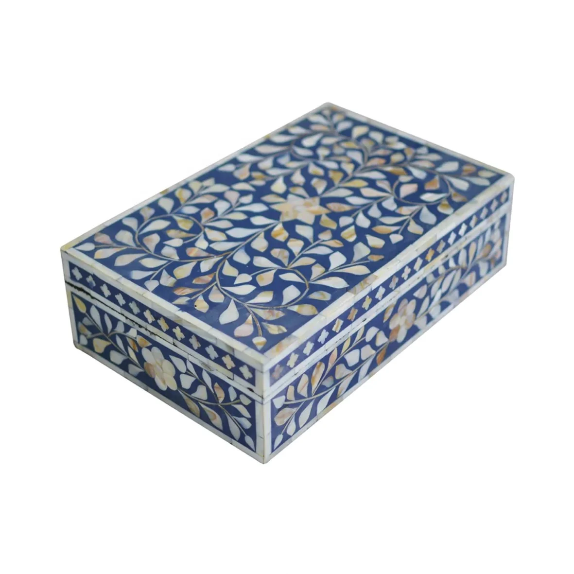 Indian Blue Mother Of Pearl Box Indian Handcrafted Boxes Huge Range Indian Artware Home Decor and Homeware Boxes For Gulf