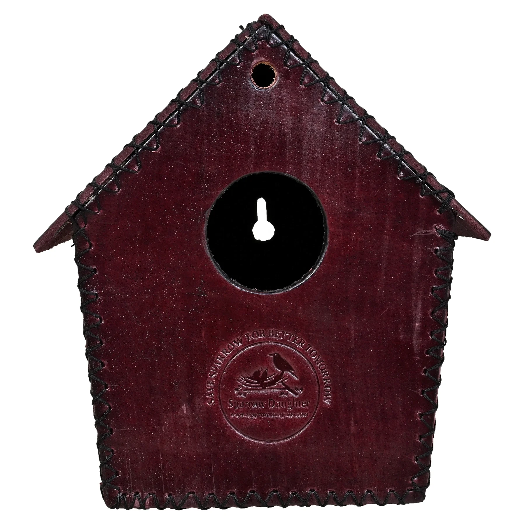 DIY LEATHER CRAFTED HUT SHAPE BIRD HOUSE INDOOR OUTDOOR WALL/ TREE MOUNTED LEATHER BIRD NESTING BOX FULLY CUSTOMIZATION ACCEPTED