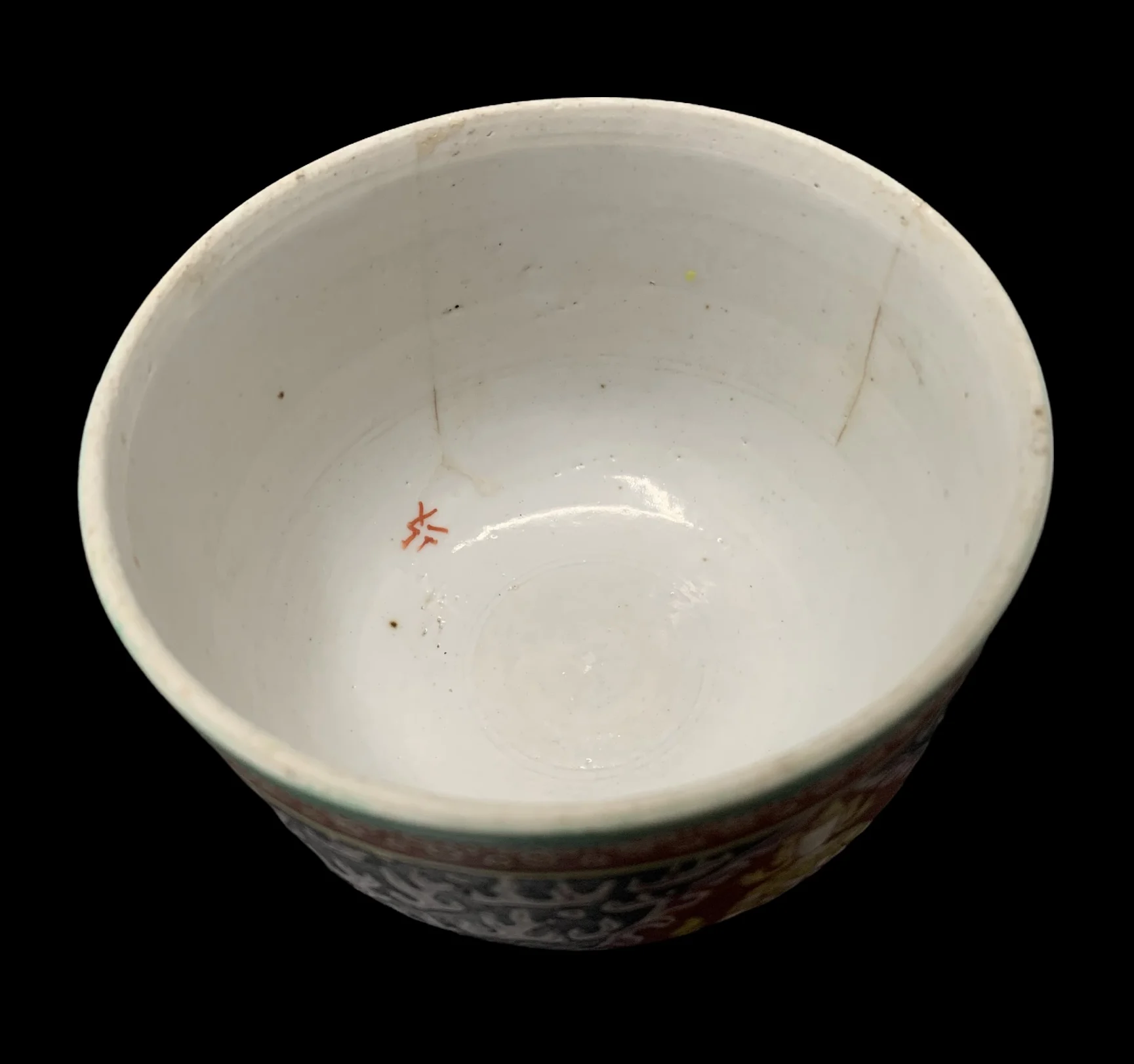 Antique Benjarong ceramic Covered Jar Painted With Theppanom Alter Nathing With Norasingha On Black Ground For Collectible