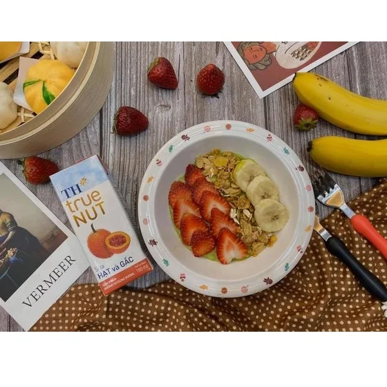 Nuts and Gac Milk TH True NUT 180 ml Box Packaging Original Flavor Nutritious Blended Dairy Products Nut Milk