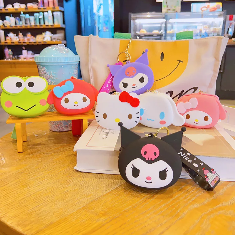 Hello KT Mini silicone coin purse kids cartoon storage bag  kids cute cartoon silicone wallet