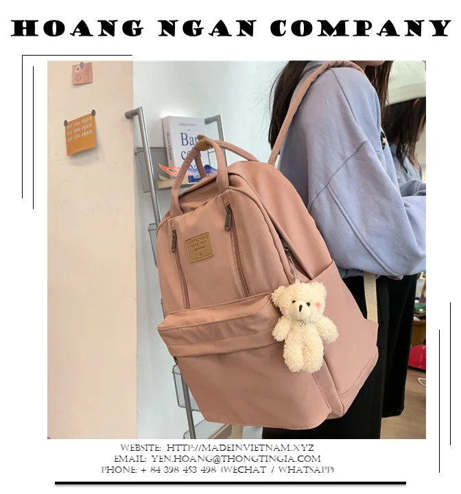 Vietnam High Quality Women Backpack Youth Waterproof Backpacks for Teenage, Shoulder Bag Bagpack Canvas School Bags