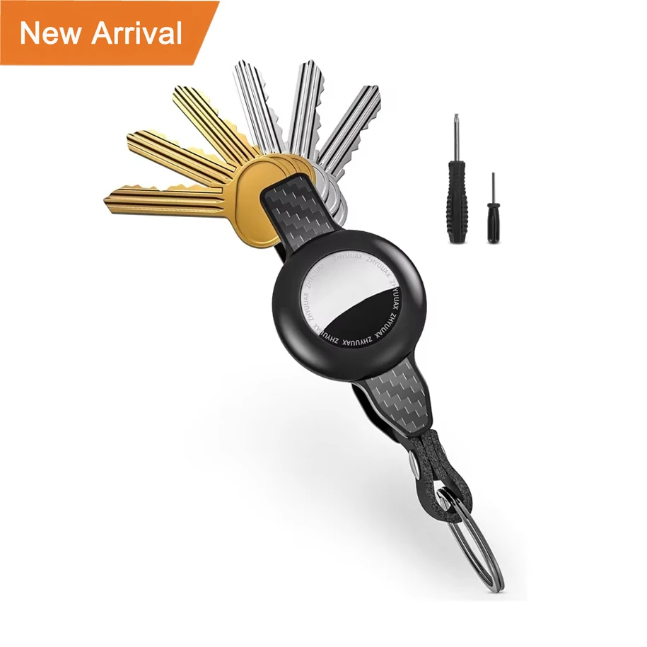 Key Organizer For Men-Compact Metallic Key Holder Minimalist Innovative Keyholder For Airtag Holder | Keychain Secures 1-5 Keys