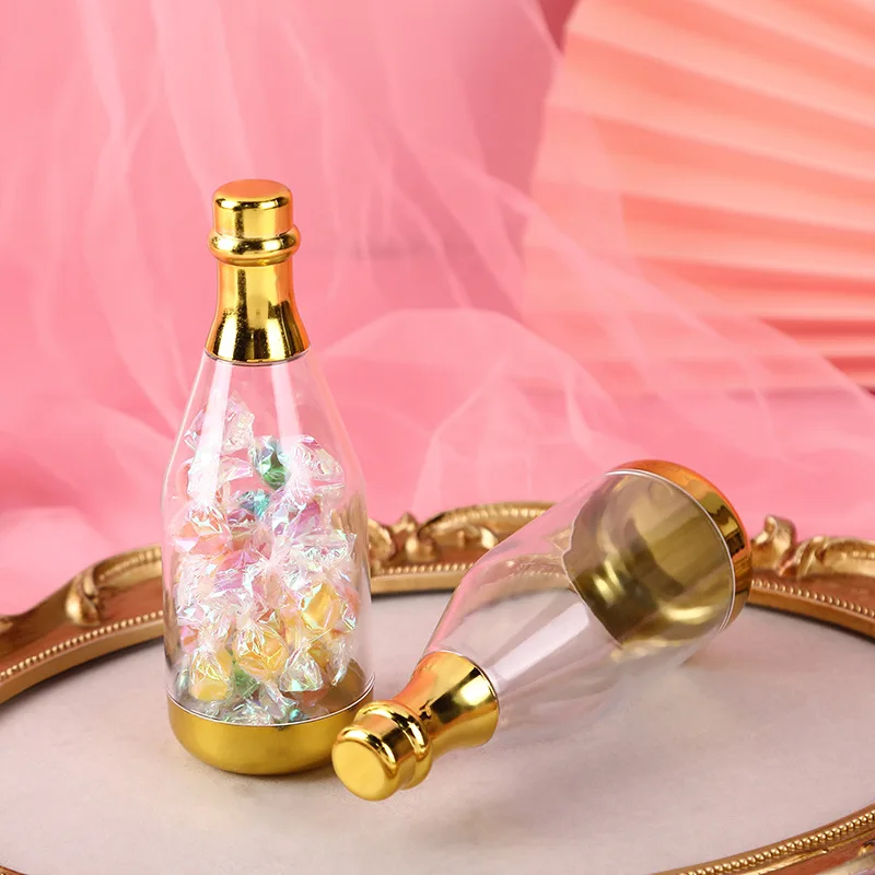 Champagne bottle Christmas candy box Transparent small wine bottle Halloween candy box Souvenir