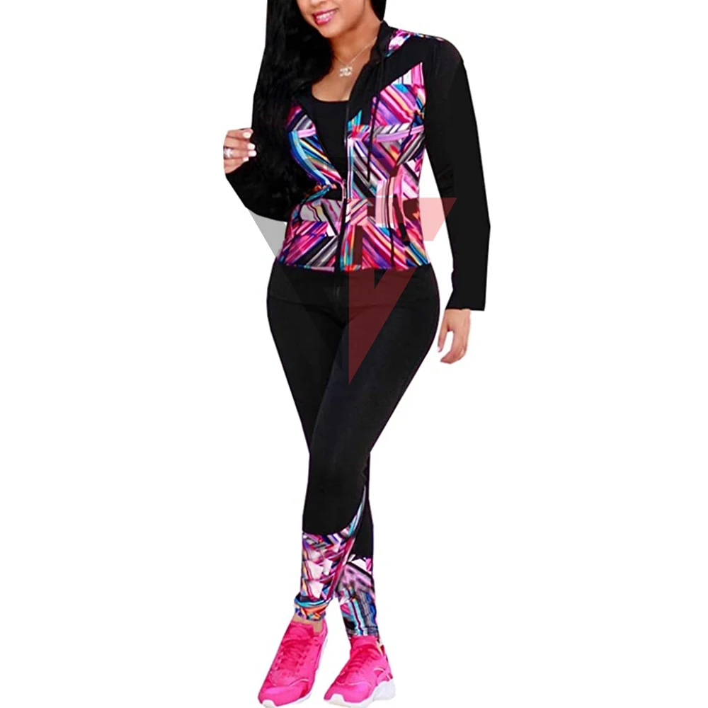 Comfortable Training & Jogging Wear Hooded Tracksuit, Women 2Pcs Solid Color Fleece Zipper Tracksuits