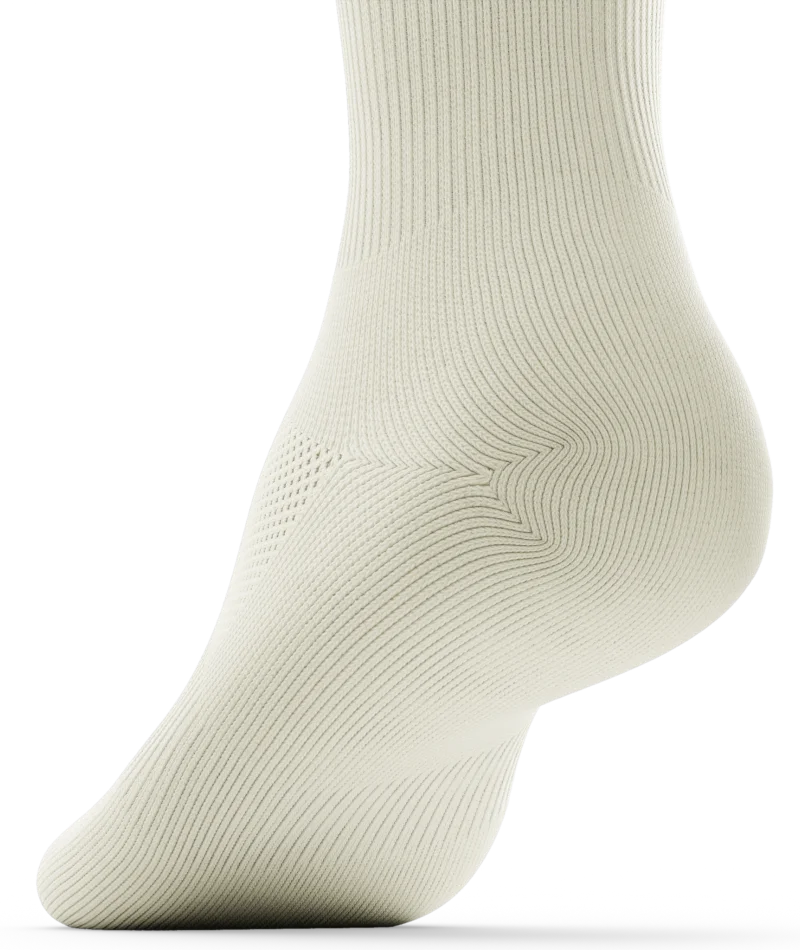Support Sample Cotton Sweat-Absorbent Breathable Half White Crew Socks Fitted Heel Y-stitch heel Arch support Strip grip socks
