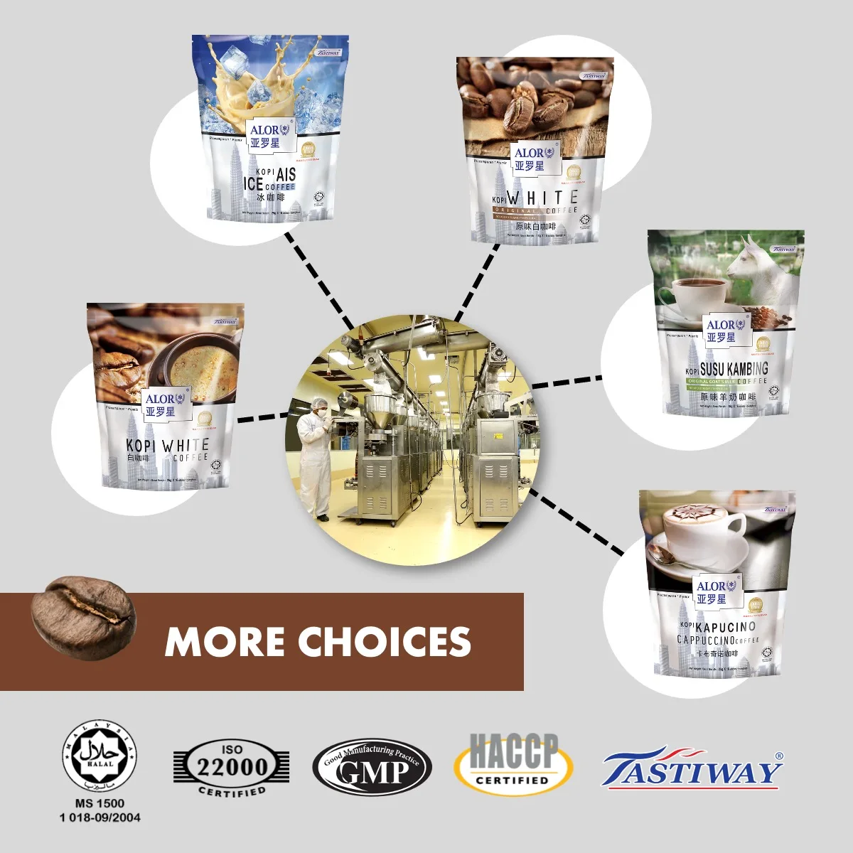 Malaysia Wholesales Supplier Premium Export Quality Instant Premix Coffee Bitter Taste Bag Packaging Brown Powder Foam