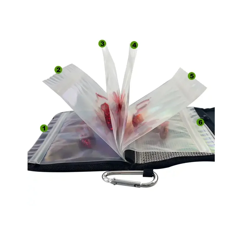 Top Sale Soft PVC Sport Lure Bags Waterproof Breathable Six Transparent Zipper Fishing Accessories 4 Colors Nylon Outdoor Use
