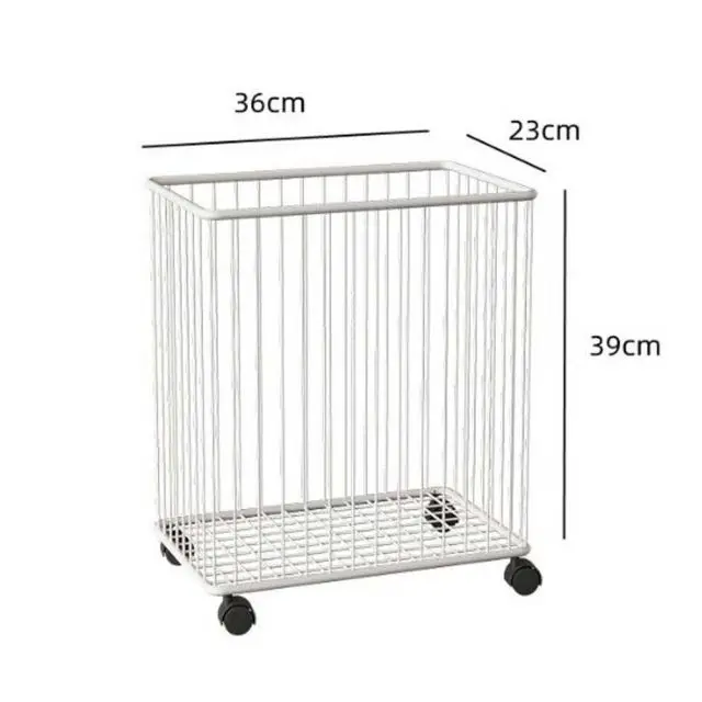 Powder Coated Iron Laundry Basket for Dirty Clothes with Wheels for home and hotel