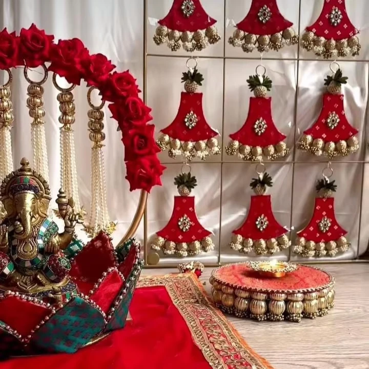 Желтые/красные/розовые кунданские подвесные Декорации для Haldi Mehndi Sangeet и декорации ночных мероприятий небольшие многоцелевые украшения