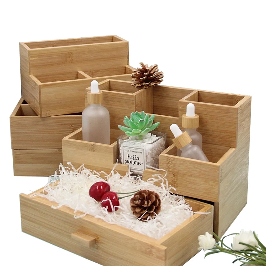 Bamboo Wooden Storage Box  Household Office Desktop Organizer File Organizer with Pen Holder bamboo box