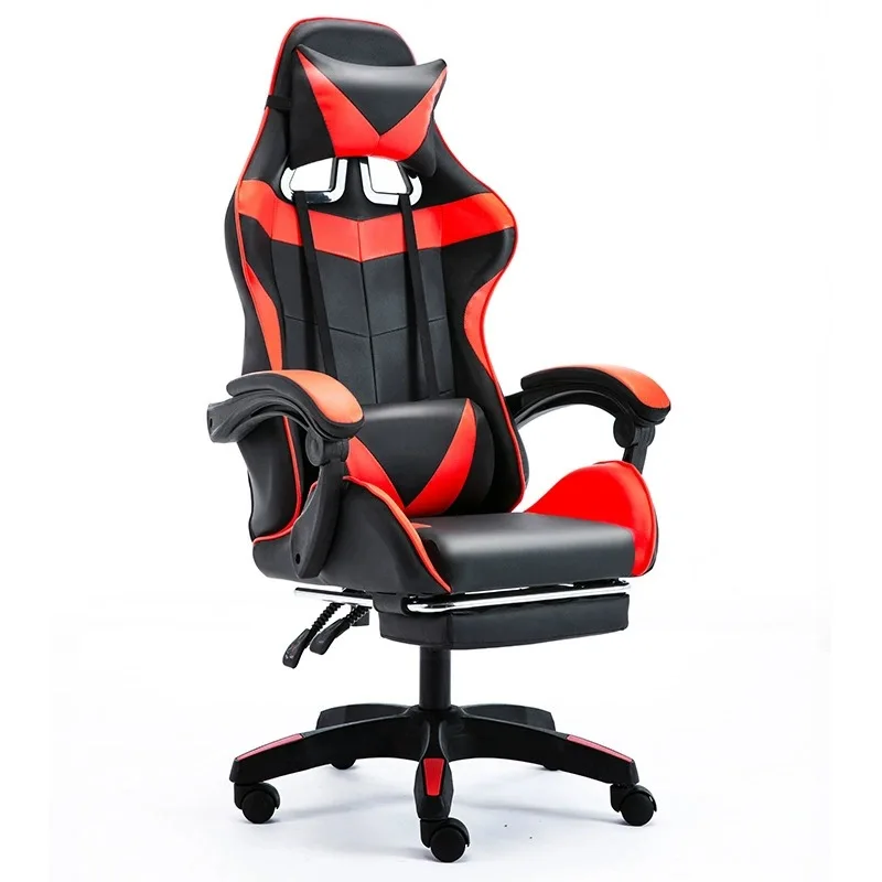 Modern PU Leather Big Rotating Swivel Rolling Gaming Visitor Office Racing Chair With Soft Pad