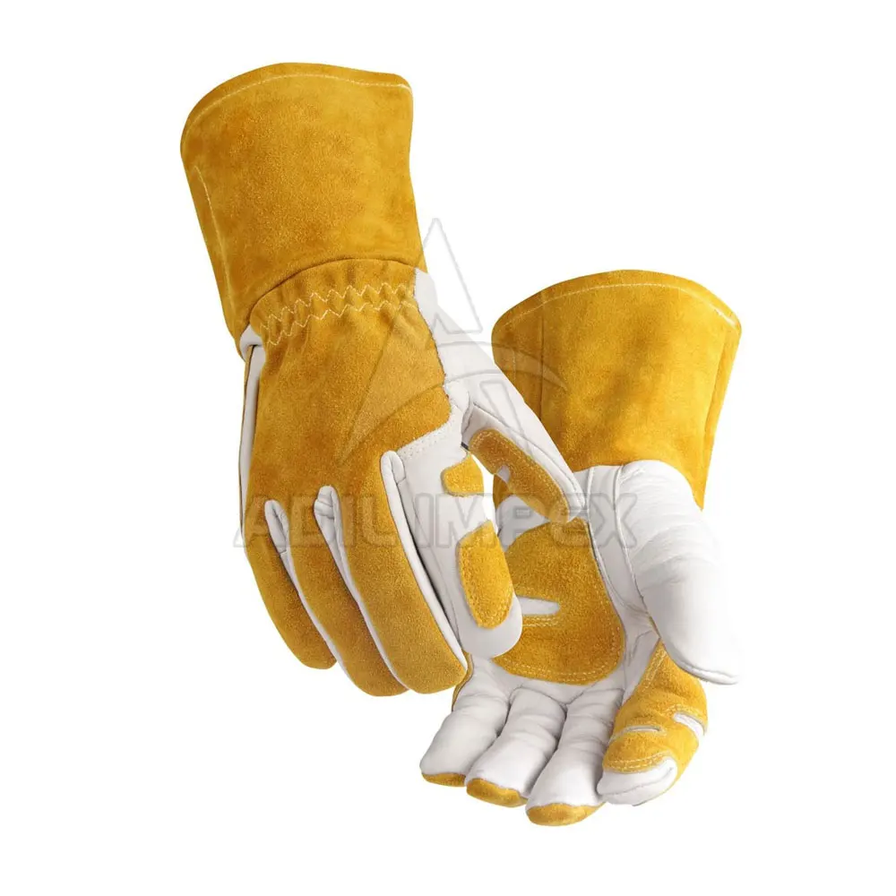 Wholesale Leather Welding Gloves Cowhide Split Leather Factory Manufacturing High Quality Safety Welding Gloves