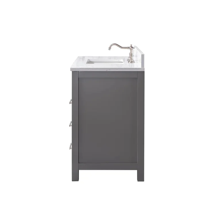 42 Single Bathroom Vanity Base Cabinet Two Soft Close Drawers Single Sink Bathroom Vanity Gray Color