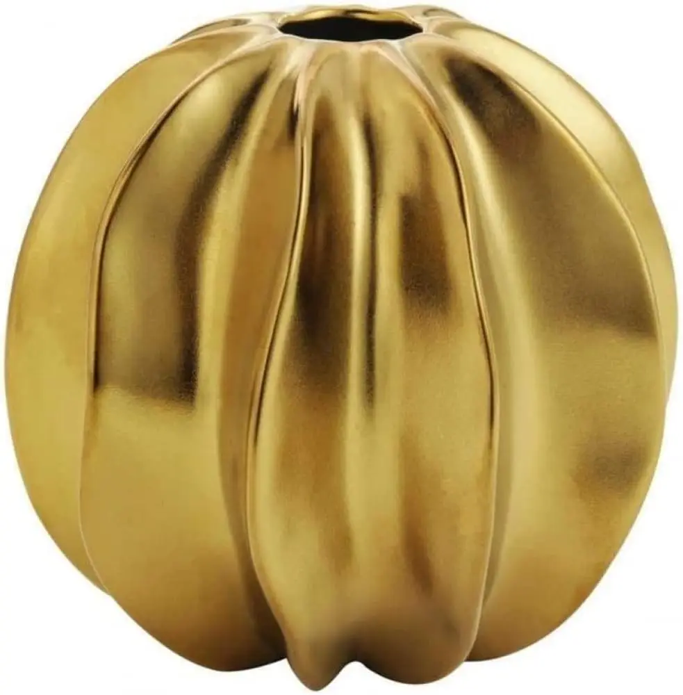 Flower Vase Golden Color Pumpkin Design Metal Vase Small Flower Vase for Wedding Table Centerpiece Decorations Home Decor