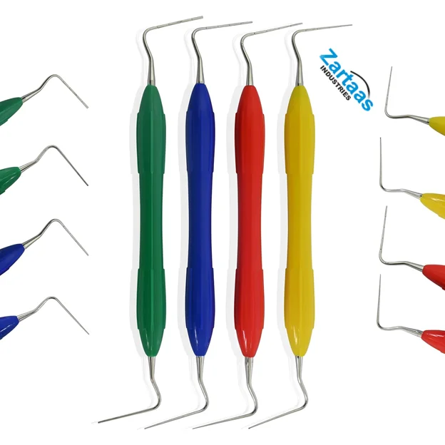 Set of 4 Dental Heat Carrier Plugger Double-Sided Endodontics Dental Instruments Spreaders & Pluggers Pack