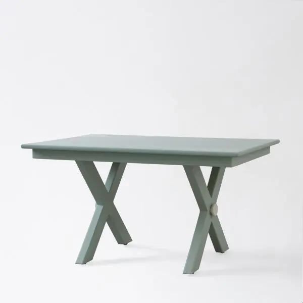 Dining Folding Table Furniture Modern Made Teak Wood Solid Green Jungle Color For Dining Room Furniture