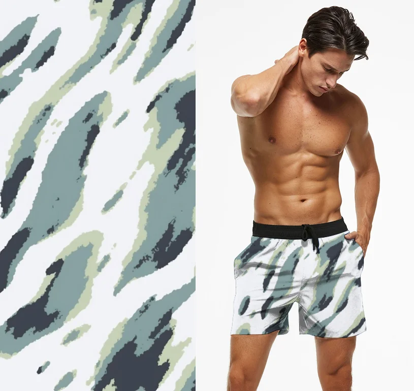 Bio-based Degradable  Cool Board Shorts Swim Trunks  Swimsuit Quick Dry Brachwear Printed Fabric