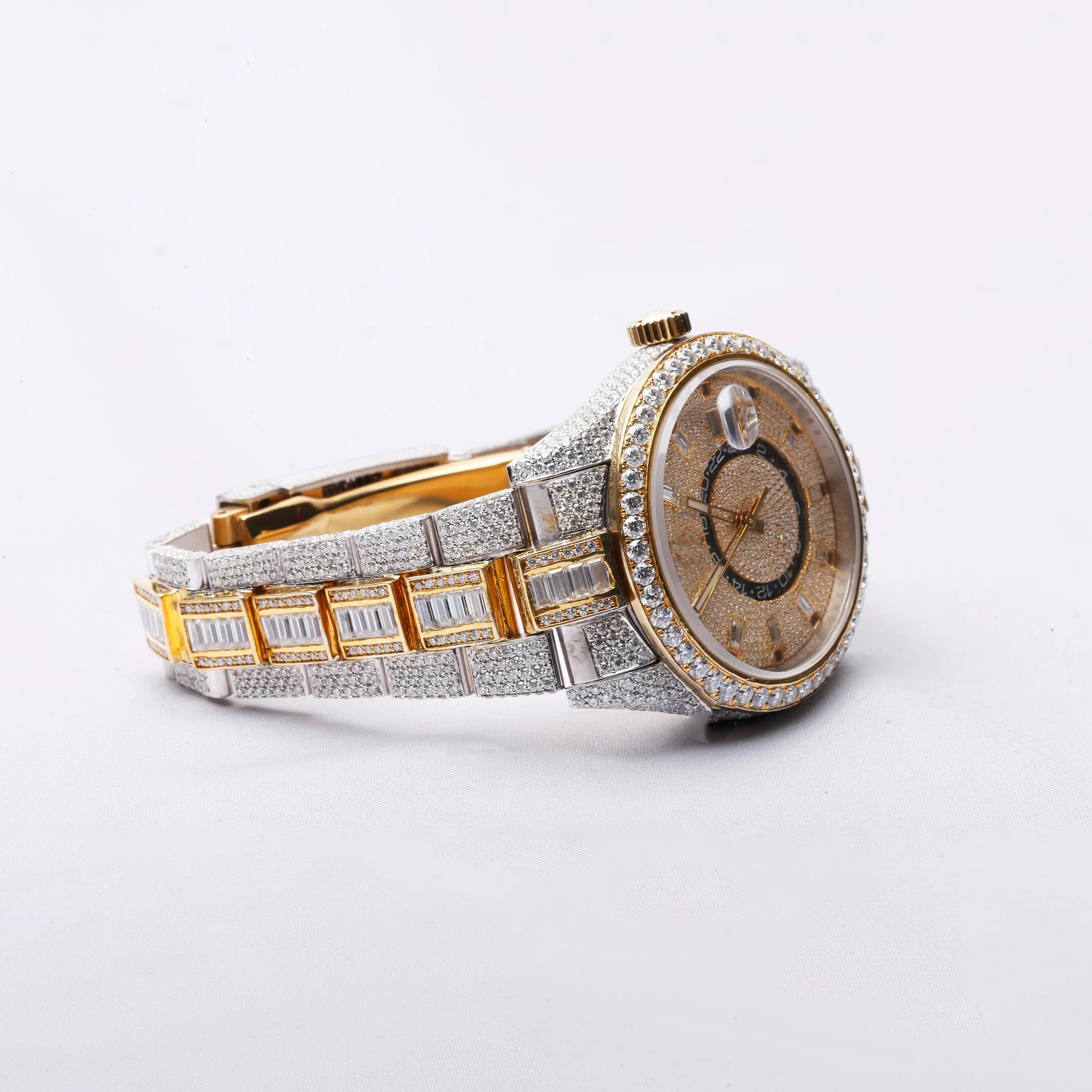 GIA Certified Lab Grown Diamond Titanium Mechanical Watches Hip Hop Diamond VVS Moissanite Mechanical Automatic Watches For Mens