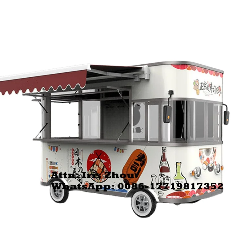 New Type Street Selling Coffee Van Catering Cart Burgers Fries Ice Cream Bus Mobile Food Truck