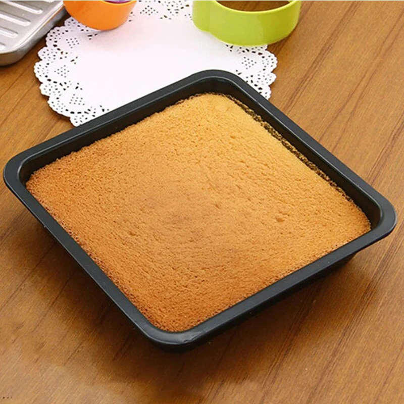 Non stick carbon steel 8 Inch Mini Baking Pan Square Cake Mould Bakeware Bread Tray, Mini Nougat Cookie Sheet