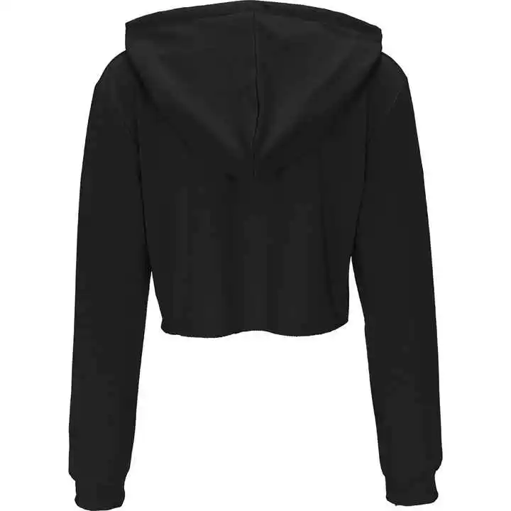 Wholesale Long Sleeve Sweatshirt Hoodie Lady Women Crop Top Pullover Hoodies Short Hoodies